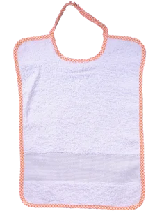 Bavaglino con elastico bordo quadretti con tela aida 2