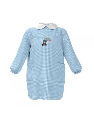 Grembiule asilo nido misto cotone Siggi azzurro bimbo