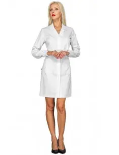 Camice da laboratorio puro cotone Singapore Donna Isacco 2