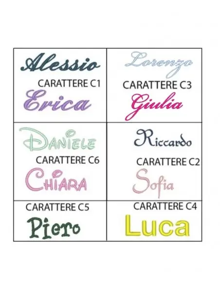 ricamo a macchina nome